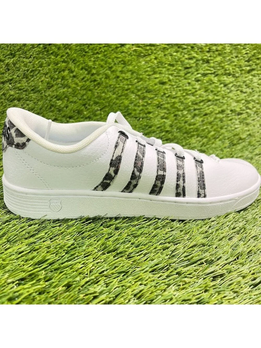 K-Swiss Court Pro II Leopard Womens Size 8 White Black Athletic Shoes Sneakers